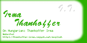 irma thanhoffer business card
